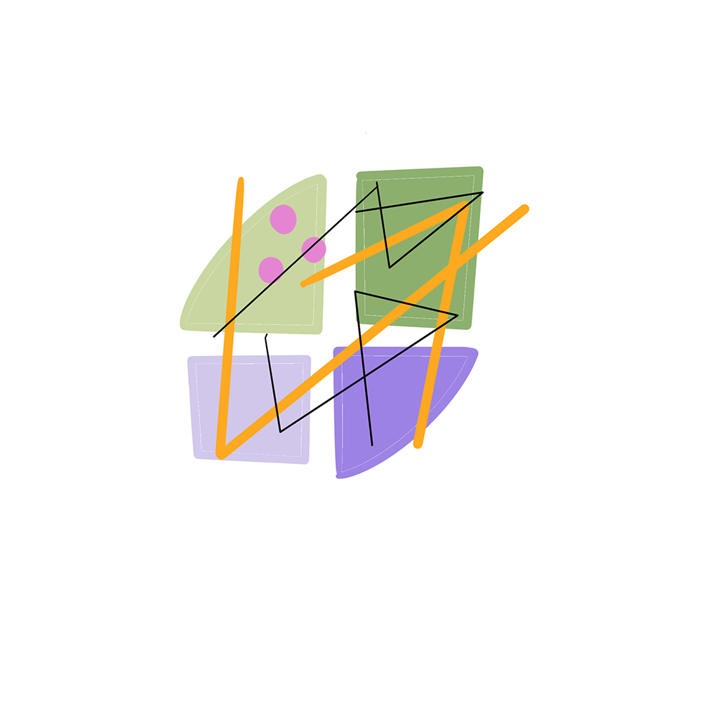 <b>Structured Creativity</b><br>This design reflects the balance between chaos and order in my creative process. The sharp lines represent structure, and the colorful shapes show free-flowing thoughts and ideas.